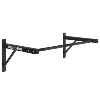 Gorilla Sports® Barre de traction pour montage mural Noir avec charge max. jusqu'à 150 kg