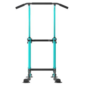 AuraCraft Power Tower - Station de traction multifonction - Avec barre de traction - Réglable en hauteur de 169 à 210 cm - Noir et rose - 74 x 81 cm