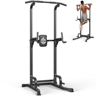 Sportsroyals Barre de Traction 5-en-1 Power Tower : Multifonction, Support 204 kg, Station de Musculation pour Gymnase à Domicil (black01)