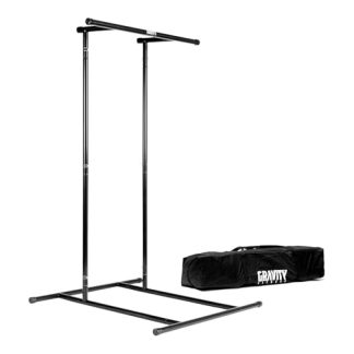 Gravity Fitness Barre de Traction Portable - Station de Dips Ajustable - Barre Freestanding pour Entraînement Calisthénie, Musculation Maison, Poids du Corps, Gymnastique & Fitness