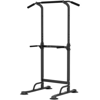 sogesfurniture Chaise Romaine Multifonction sur Pied Hauteur Réglable Station Traction pour Musculation Homme Abdominaux Accoudoirs Fitness,Hauteur Réglable 165-210 cm