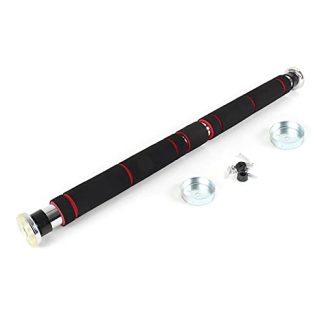 Wiltec Barre gymnastique de traction - Ø 30 mm - en Acier - charge max. 100 kg - Antiglissante - avec Poignée souple softgrip - pour Encadrements porte 62-85 cm - Endurance Entraînement Sport