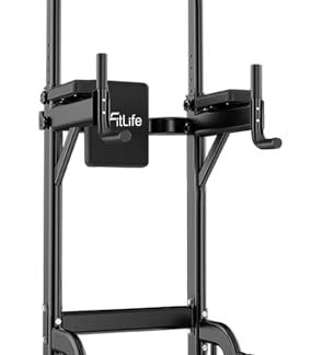 DH FitLife Power Tower Dip Station Équipements de sport avec barre de traction, barres de dip et dos, Station de musculation, Station de fitness, Chaise romaine musculation, Power Rack pour la maison