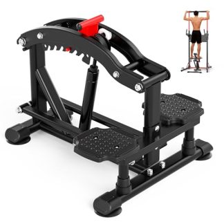 ONETWOFIT Chaise Romaine Power Tower Pliable Dip Station Barre de Traction Ajustable Station de Traction à Hauteur Réglable, Multifonction Fitness Strength avec Barre de traction murale (BLACK-8)