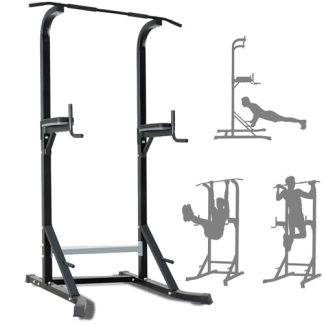 Chaise Romaine Station de Musculation Complet, Pull Bar Barre de Tractions sur Pieds, Barres de Traction Support d'Entraînement Dips Pull Up Fitness Power Tower, Barre Traction Stable Charge 150KG
