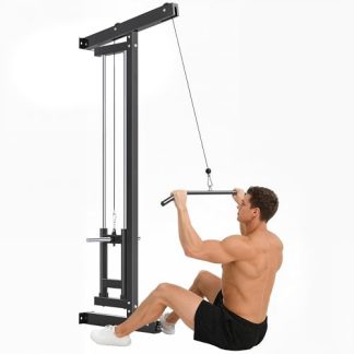 SPORTNOW Appareil de Musculation Mural, Station de Traction, Station de Musculation Multifonction, poulie Haute et Basse, 2 poulies, Barre de Traction entraînement Domicile, Fitness, Gym, Maison