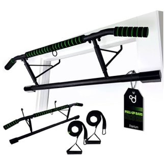OcioDual Barre Traction Porte Sans Vis + Sangles de Suspension, Barre de Traction Porte, Pull Up Bar Door, Calisthenics Equipment, Boxing, Pliable, Fitness à Domicile