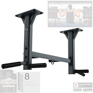 SPORTSTECH - Barre De Traction KS400 - Fitness, Musculation Et Renforcement Musculaire, avec 1 an d'App STL Incluse - Fixation au Plafond Avec Larges Equerres De Maintien - Max 300 kg