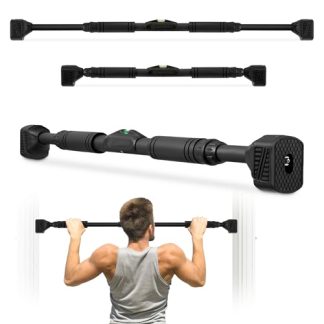 Hypermotion Barre de Traction 74-100 cm Sans Vis - Barre de Tractions Porte Max 200kg avec Niveau à Bulle - Appareil Sport Maison pour Fitness, Calisthenics & Gymnastique (Système de Verrouillage)