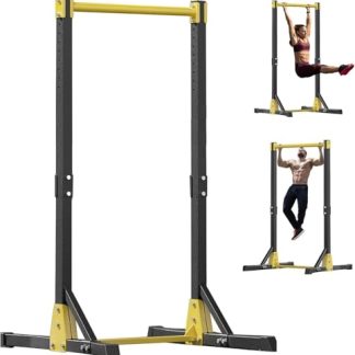 Pliable Power Tower Barre de Traction & Dip Station, Tour de traction avec 11 niveaux de hauteur, Barres de traction autoportantes pour salle de gym à domicile, Station de tour de tr