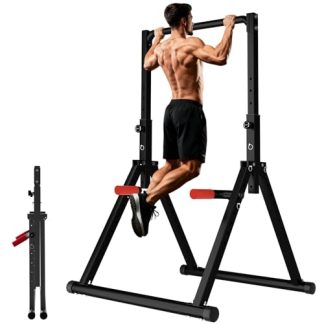 DOBESTS Barre de traction pliable, réglable en hauteur, multifonction, structure triangulaire, stable, appareil d'entraînement, de fitness, de pompes Pull Up, poids de soutien : 300 kg