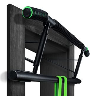 Veluris Barre de traction pour cadre de porte - Barre de traction très résistante [jusqu'à 200 kg] - Barre de porte sans montage - 20 cm plus haut dans le cadre - Également pour dips et push ups