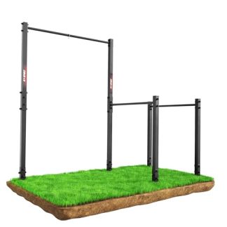 K-Sport: barra per trazioni da esterni fissa + stazione di allenamento Dip Station, stazione di forza resistente alle intemperie con barra di trazione e barra di trazione, trazioni dip station