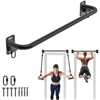 BeneLabel Barre de Traction, Pull Up Bar Barre de Traction Murale, Equipement de Traction pour Salle de Sport à Domicile pour Adultes/Adolescents avec Mousqueton et Matériel, 96cm/500lbs
