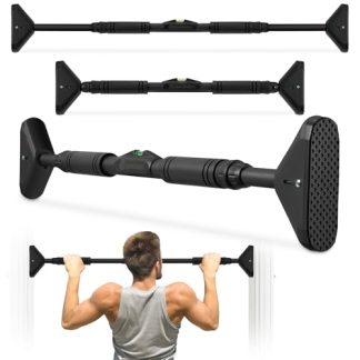 Hypermotion Barre de Traction 70-100 cm Sans Vis - Barre de Tractions Porte Max 200kg avec Niveau à Bulle - Appareil Sport Maison pour Fitness, Calisthenics & Gymnastique (Système de Verrouillage)